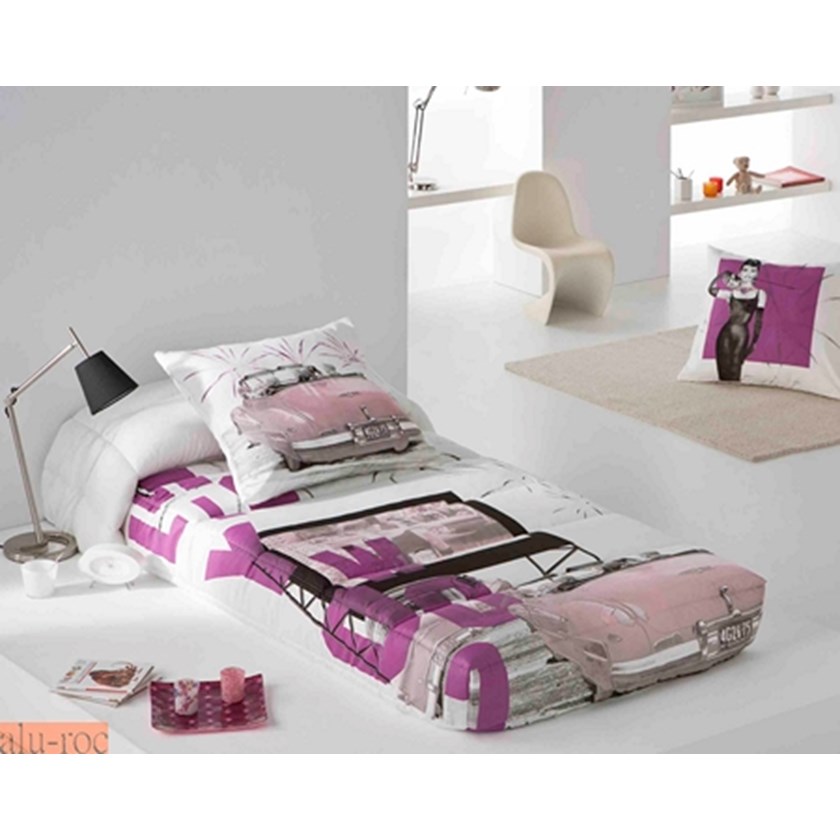 Edredón Audrey para cama nido o litera. Estampado juvenil y moderno