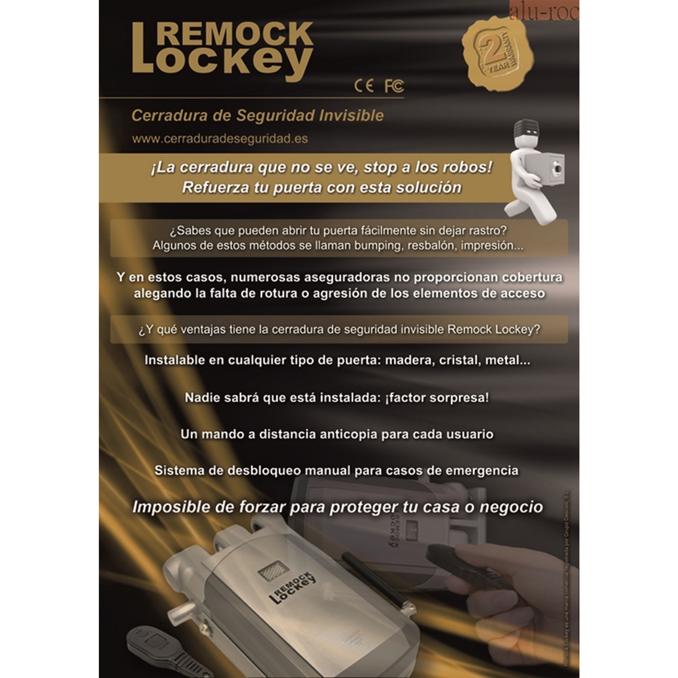 Cerradura electrónica de seguridad REMOCK LOCKEY con mando a distáncia