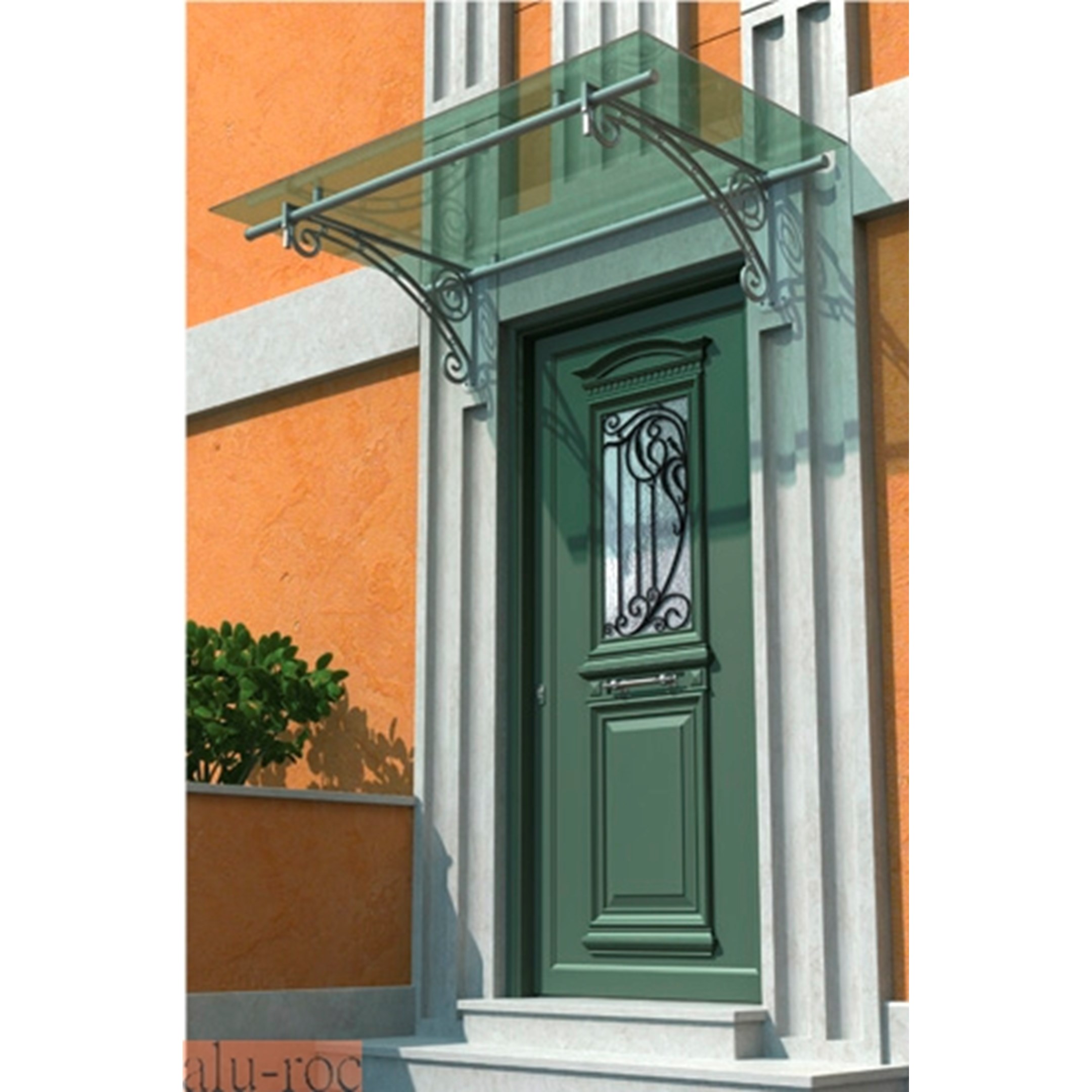 Marquesina para puerta - CLASSICA - VITRUM MIONI - para ventana / para  escalera exterior / de aluminio