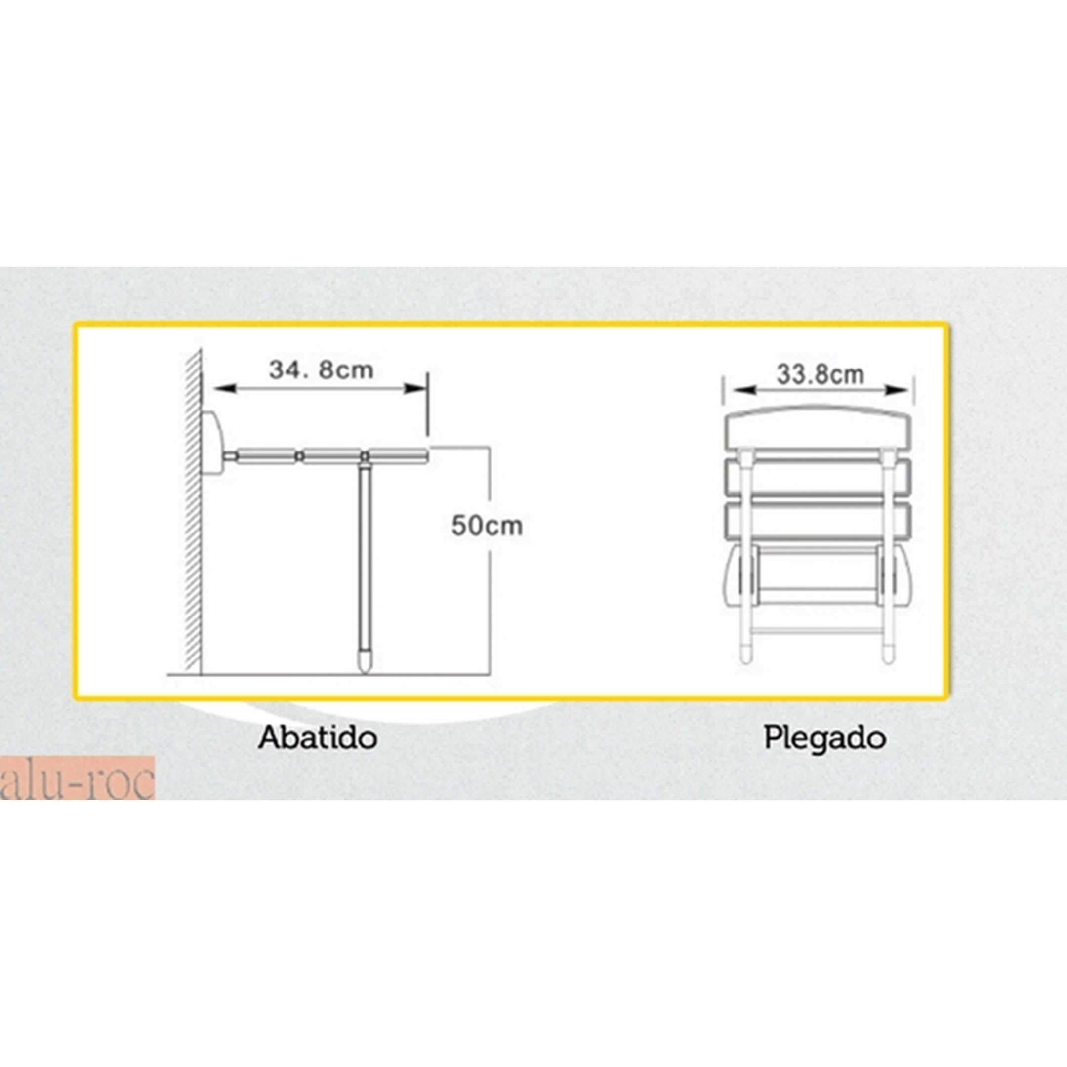 Asiento plegable con apoyo a suelo para uso del aseo diario